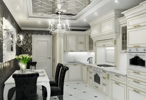 Идеи для дизайна потолка на кухне