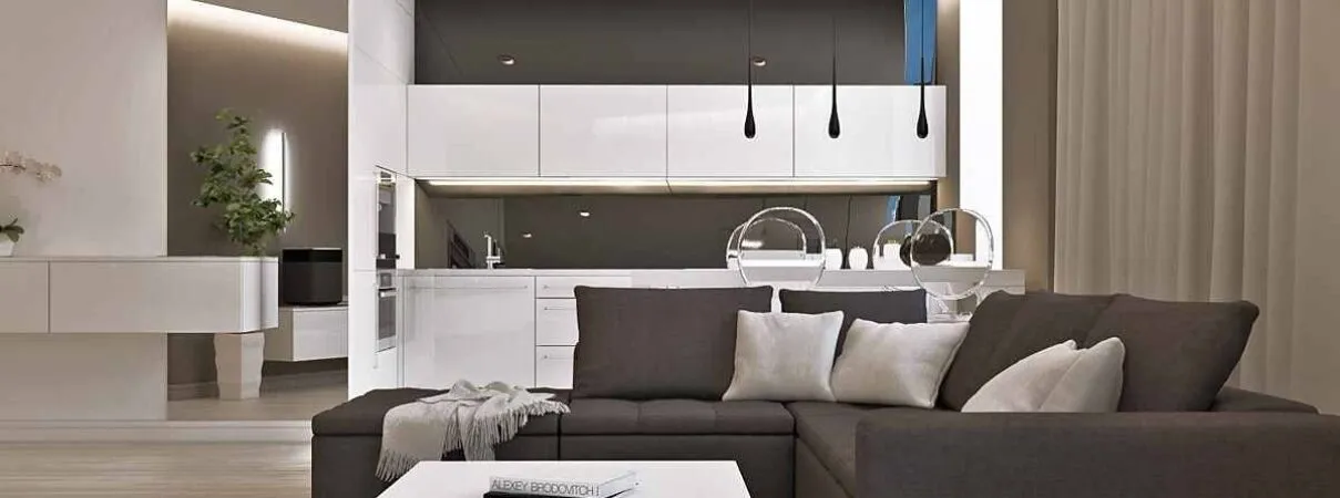 Дизайн кухни-гостиной в современном стиле